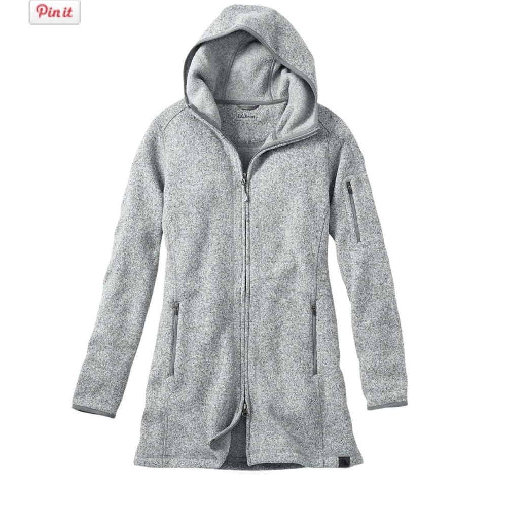 L.L. Bean Women's Heather Gray Polartek full zip fleece Utility Jacket